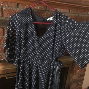 Navy Blue polka dot dress Francesca’s